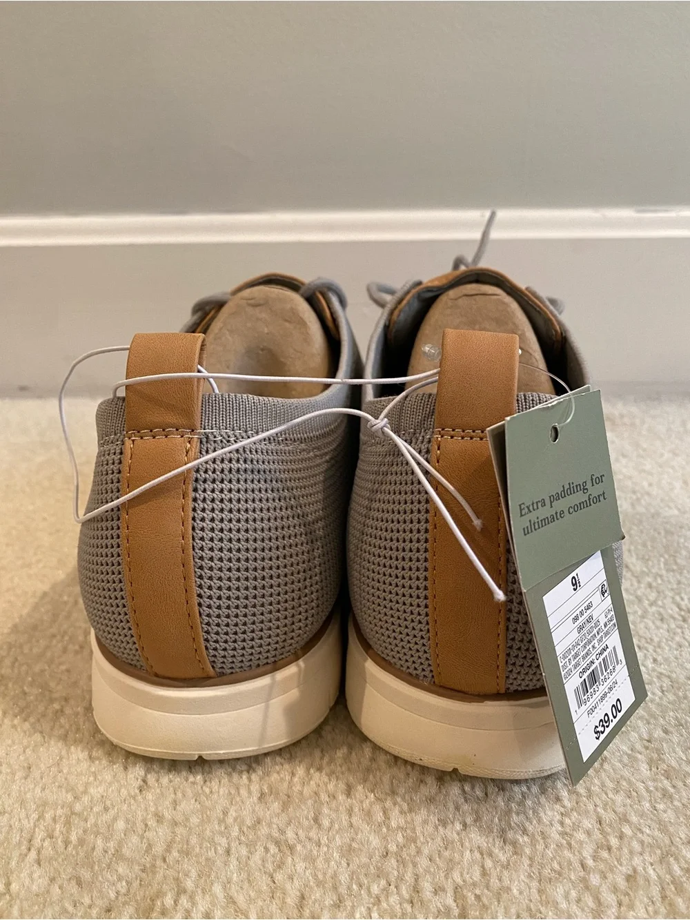 Goodfellow & Co Men’s Light Gray Knit Sneakers with Tan Accents